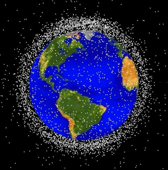 Computer generated simulation provides stunning visualization of the half million pieces of "space junk" orbiting earth 1 image thumb571