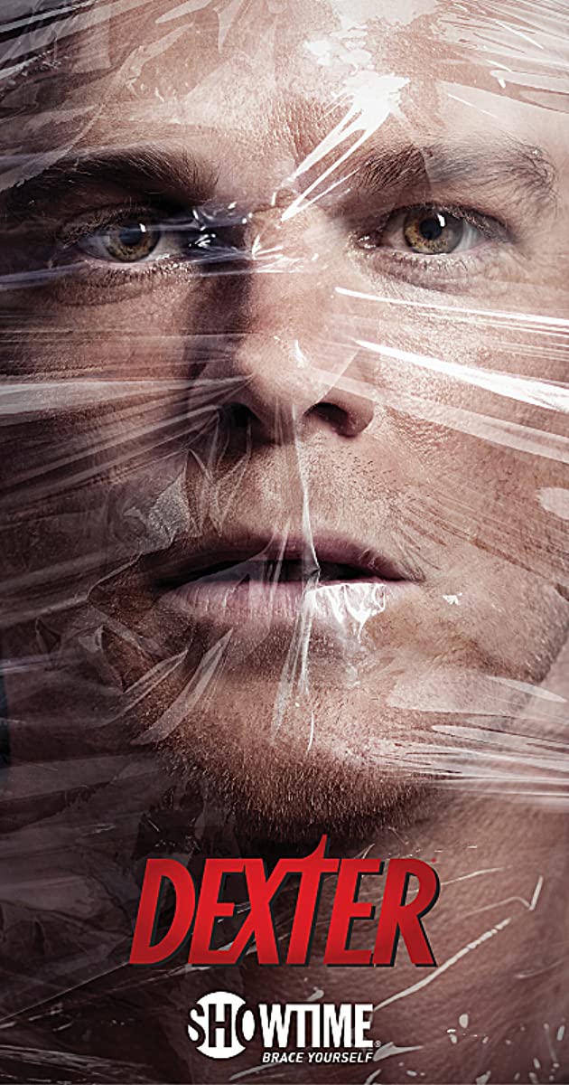 Showtime Dexter (Michael C. Hall) face wrapped in plastic