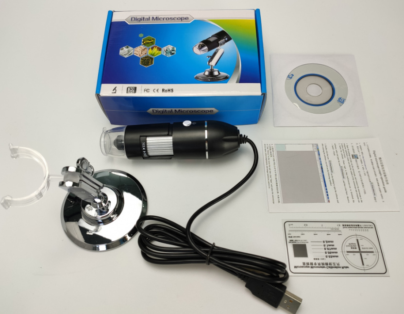 Electronic LED illuminated digital USB 50X-1000X microscope for PC and Android with box