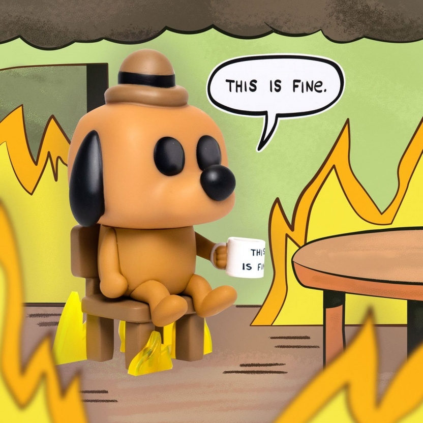 This Is Fine Dog Funko Pop! Vinyl Figure #56 - Entertainment Earth