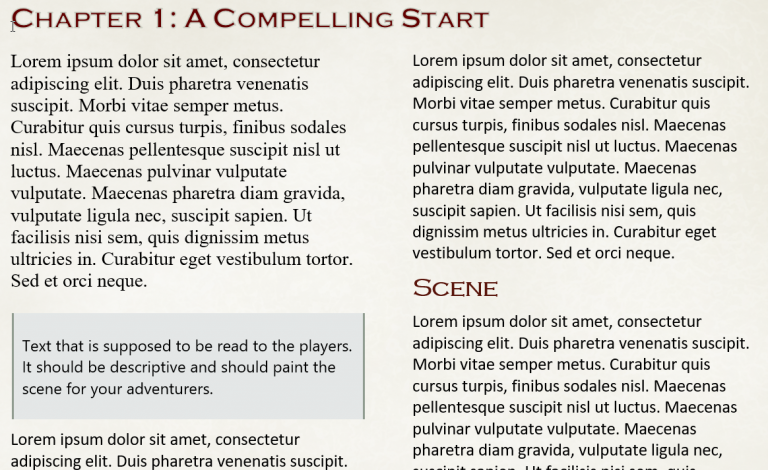 RPG Campaign Module Template (MS Word Template) - Geek Slop Online