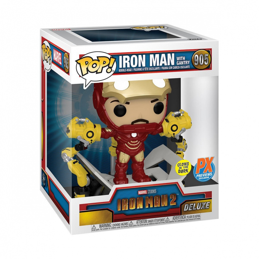 Iron Man Mark IV with Suit-Up Gantry Glow-in-the-Dark 6-Inch Deluxe Funko Pop! Vinyl Figure - in box