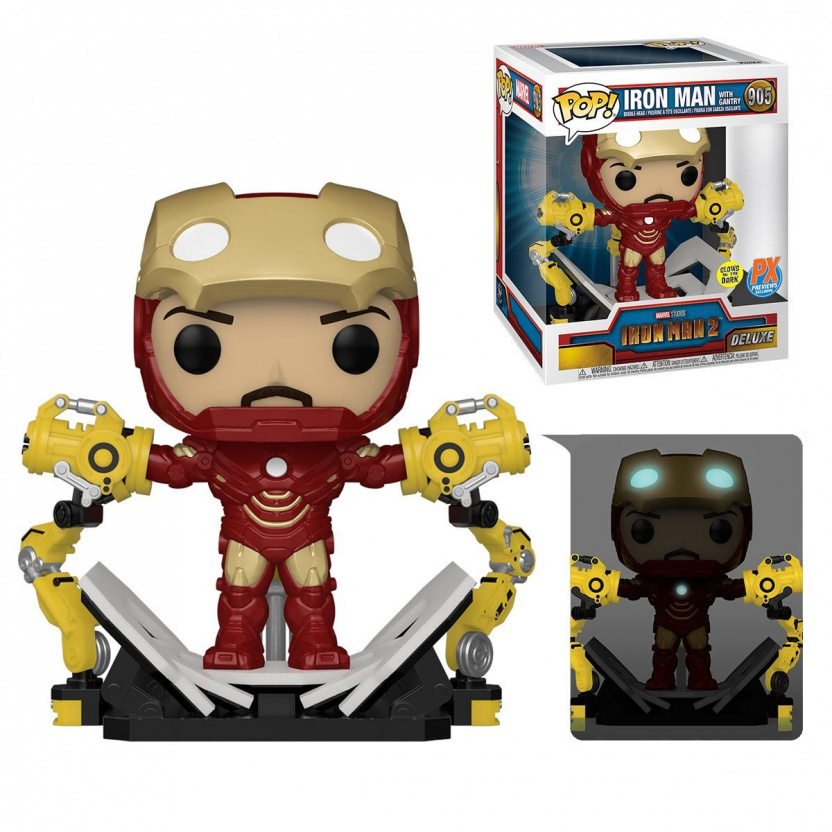 Iron Man Mark IV with Suit-Up Gantry Glow-in-the-Dark 6-Inch Deluxe Funko Pop! Vinyl Figure - with box