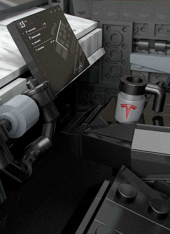 Mattel MEGA Cybertruck interior