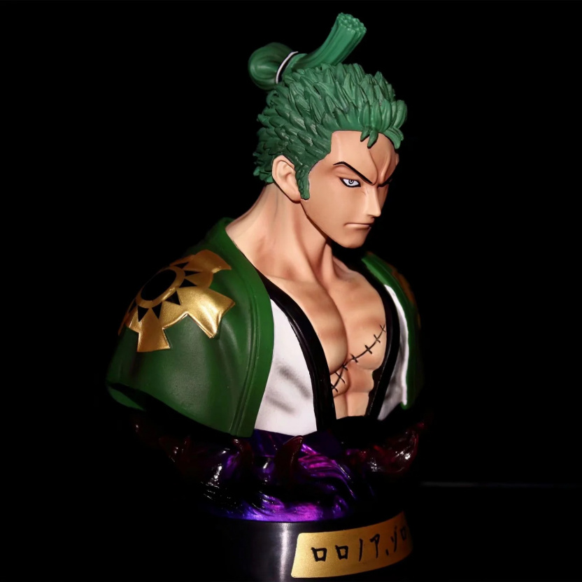 6-inch anime one-piece Roronoa Zoro PVC Bust action figure with LED light - Image 4