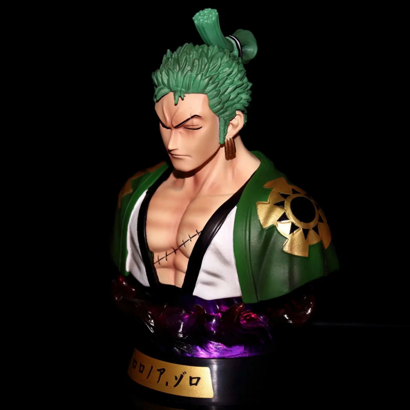 6-inch anime one-piece Roronoa Zoro PVC Bust action figure with LED light - Image 5