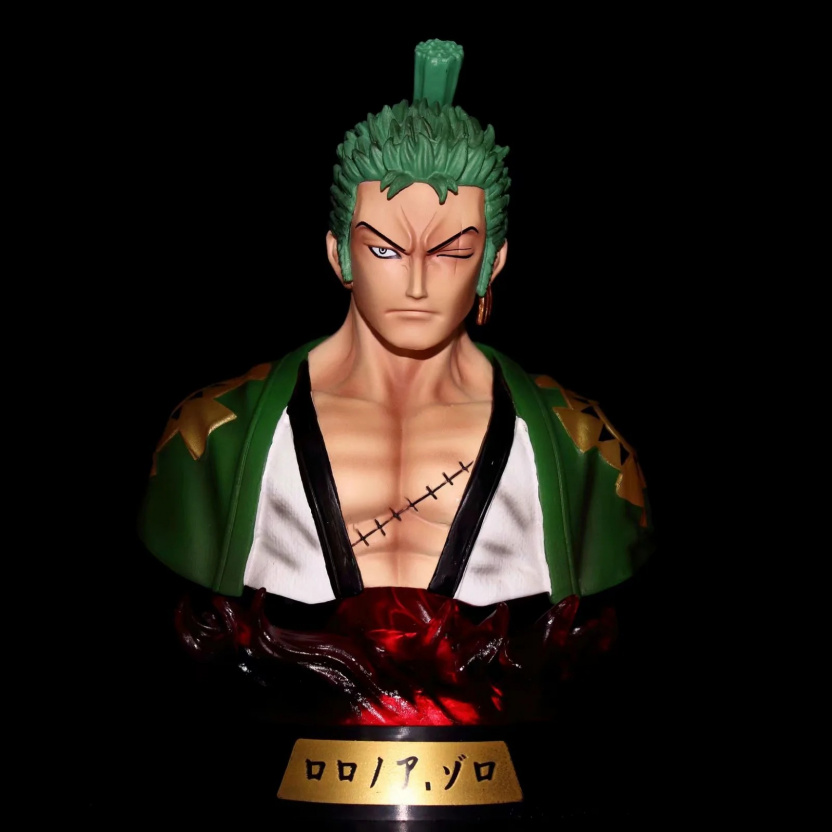 6-inch anime one-piece Roronoa Zoro PVC Bust action figure with LED light - Image 2