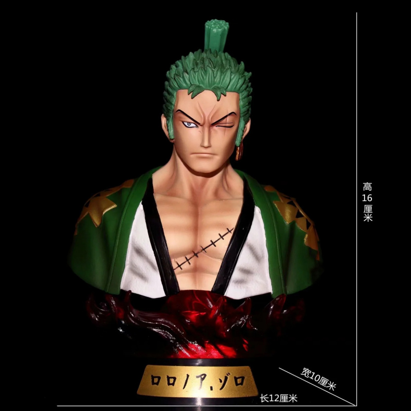 6-inch anime one-piece Roronoa Zoro PVC Bust action figure with LED light - Image 3