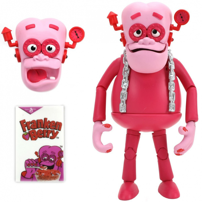 General Mills Franken Berry 6-Inch Scale Action Figure with collector cereal box
