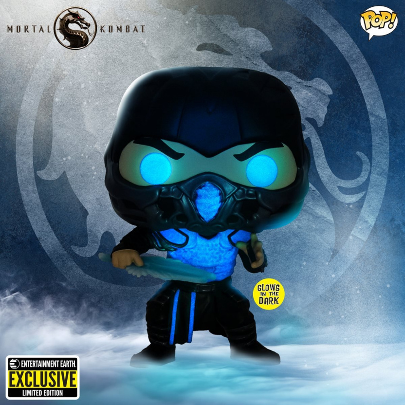 Mortal Kombat 2021 Sub-Zero Glow-in-the-Dark Funko Pop! Vinyl Figure #1057 - Exclusive display