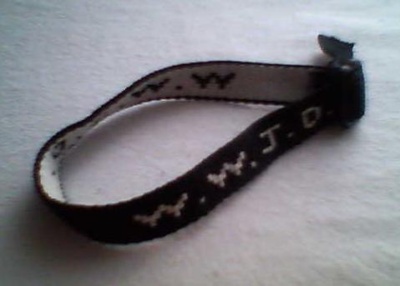 A "What Would Jesus Do?" (WWJD) bracelet