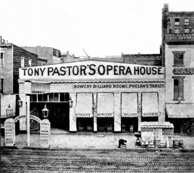 Tony Pastor's Opera House circa 1857