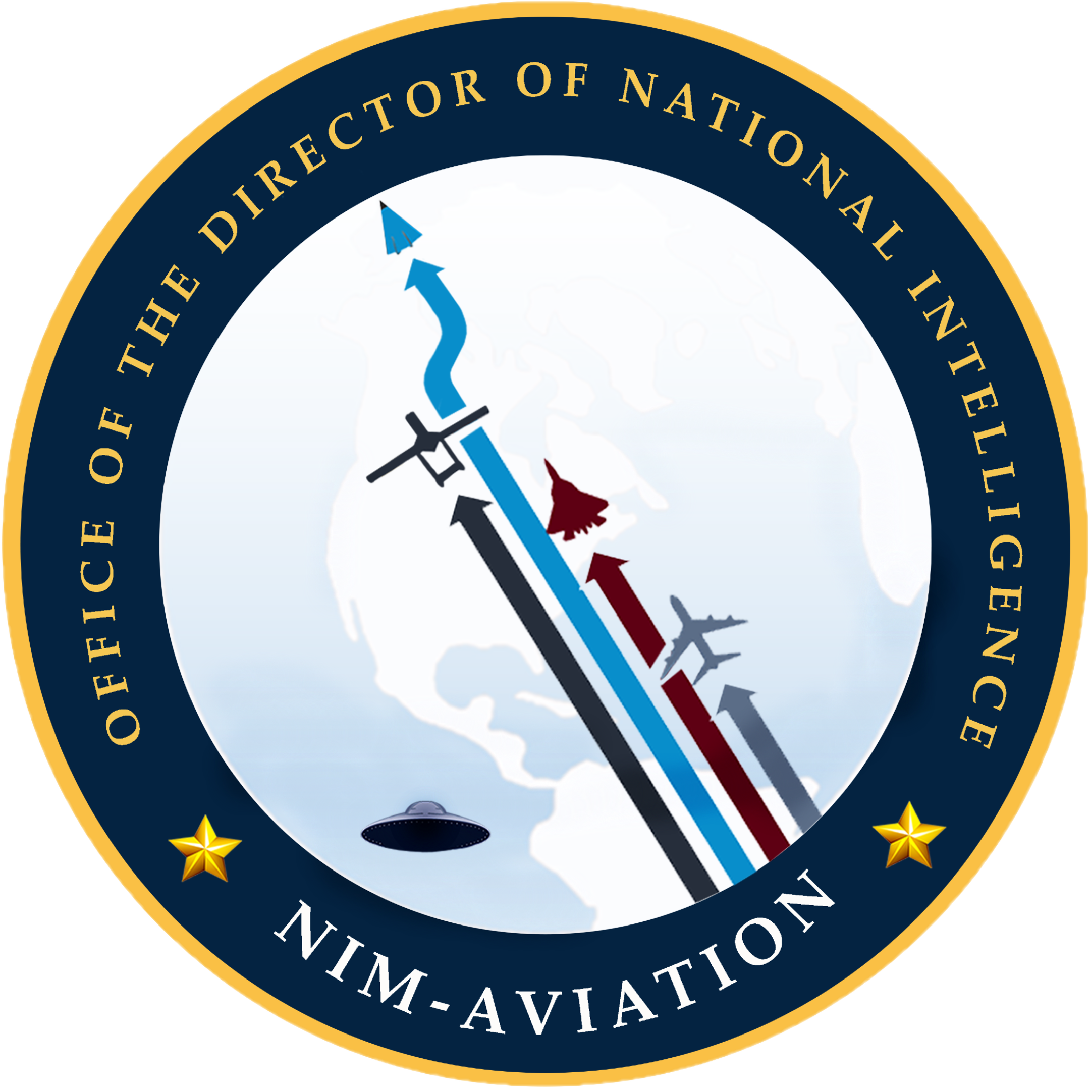 Has anybody noticed the official logo for the national aviation intelligence integration office has a ufo on it? 1 Office of the Director of National Intelligence National Intelligence Manager for Aviation logo