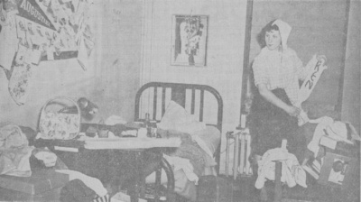 Panty raid Woman's Building of Augustana College February 24, 1949