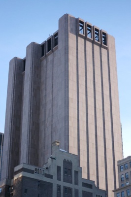 Top of former AT&T Long Lines Building at 33 Thomas Street in New York City