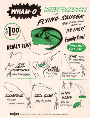 Wham-O Pluto Platter Flying Saucer advertisement