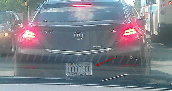 Car with license number 1l1l1l1l1l