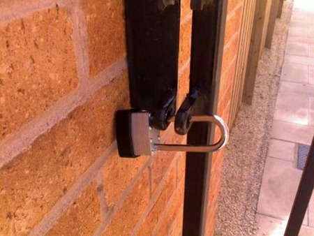 Absurd lock on gate