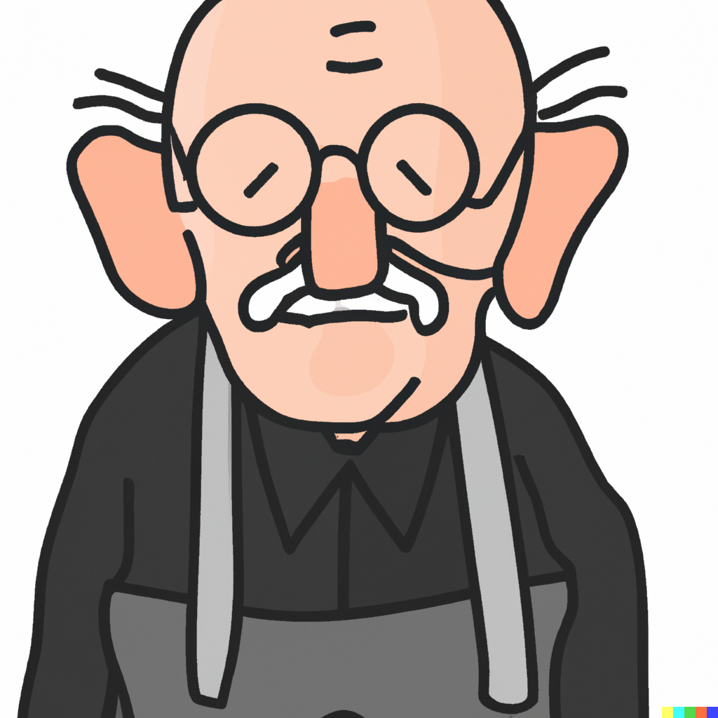 DALL·E 2022 10 04 12.22.10 funny looking old man cartoon