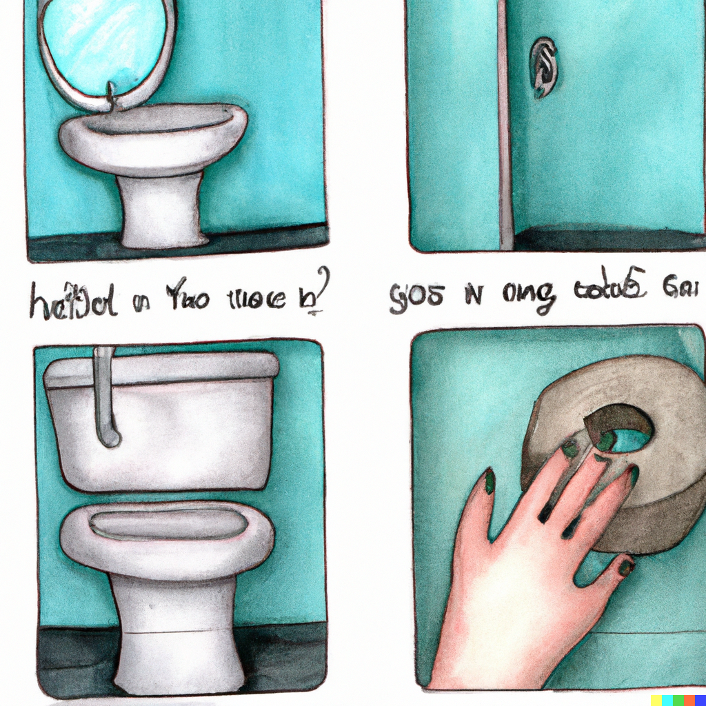 DALL·E 2022 10 04 12.38.09 bathroom humor cartoon