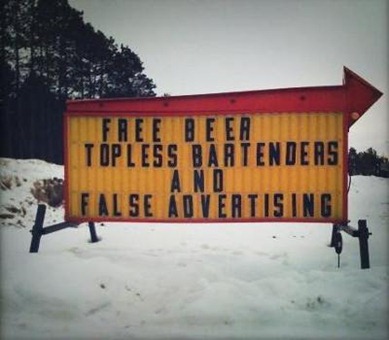 Free Beer and False Advertising