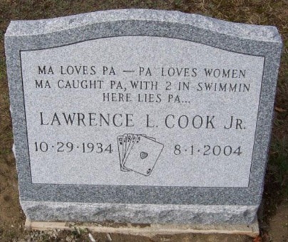 Poor Pa, he got caught tombstone