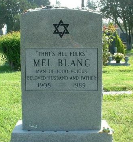 Mel Blanc's That's All Folks tombstone