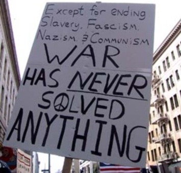 War has never solved anything but...