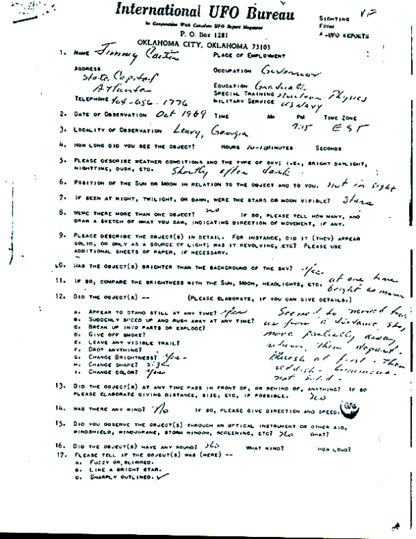 President Jimmy Carter UFO Report Page 2