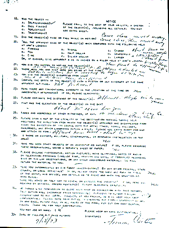 President Jimmy Carter UFO Report Page 3