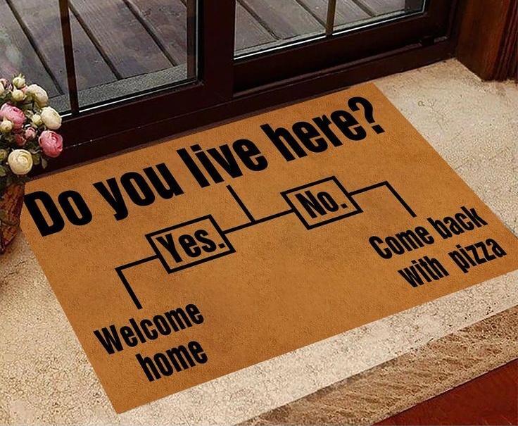 Knock Knock joke - do you live here doormat