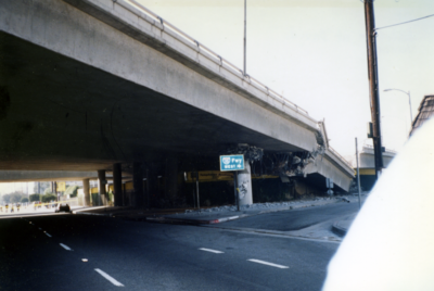 Collapsed portion of Interstate 10 after the 1994 Northridge earthquake