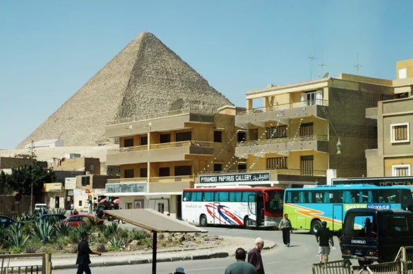Great Pyramid of Giza as seen from the city