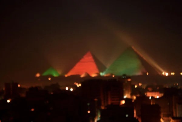 Great Pyramid of Giza lit up at night