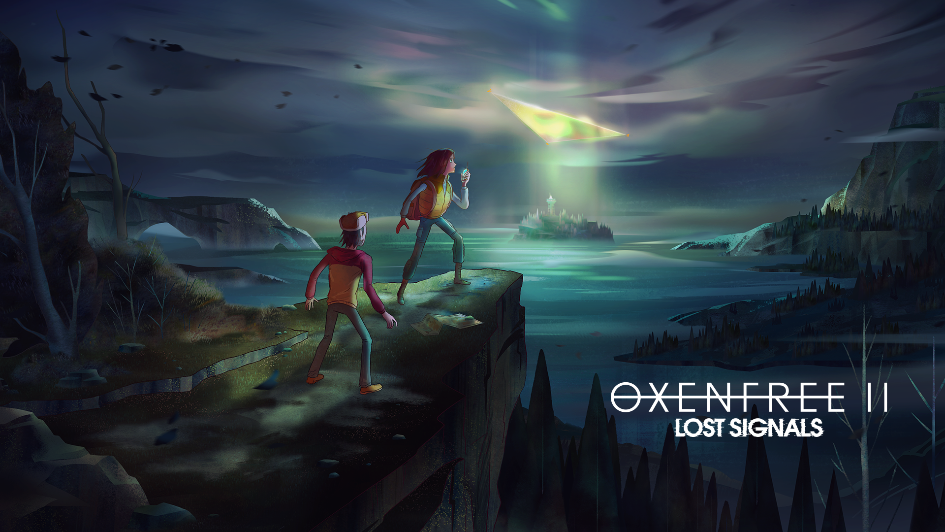 Night school announces narrative-driven adventure oxenfree ii: lost signals launching on july 12 on multiple platforms (including netflix). 1 OXENFREEII keyart 16 9 300dpi