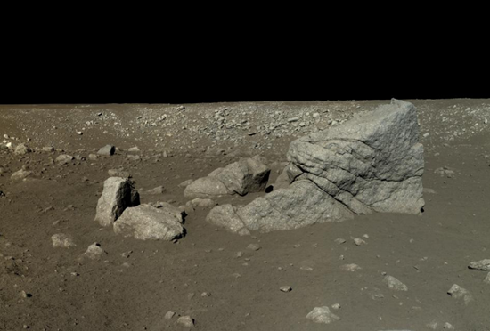 China's yuto rover sends back remarkable hi-def, full color pictures from moon 4 Moon pyramid rock