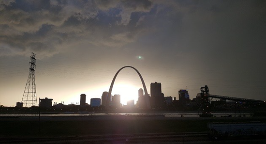 Daytime light orb over St. Louis’ Arch