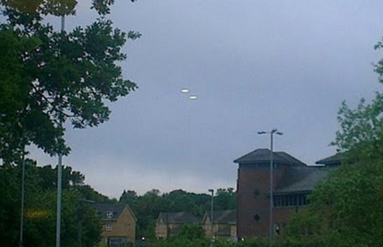 Glowing orbs photographed above the city of Bracknell, England