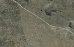 Satellite image of the Roswell UFO crash debris site
