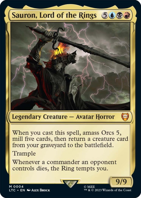 Sauron Lord of the Rings Commander Face Card