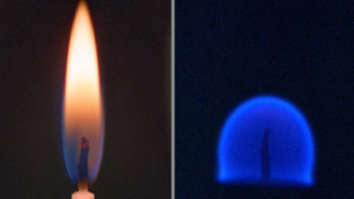 a blue flame burning in space 550x309