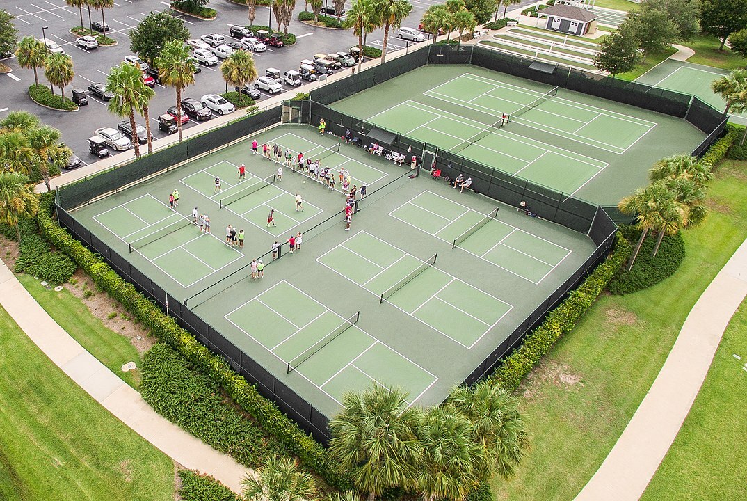 Prime video inks multiyear deal to secure exclusive global streaming rights for professional pickleball. 1 Aerial photo of pickleball courts in The Villages