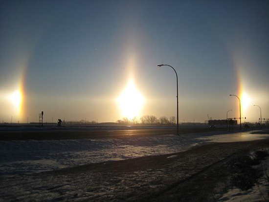 Sundogs in Fargo, North Dakota - February 18th, 2009