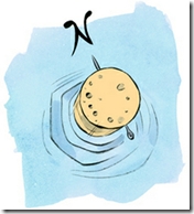 Magnetized needle and cork in water