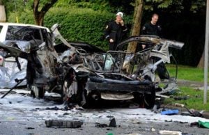 Car exploded by bomb