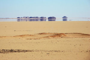 Desert mirage - desert floor looks like water