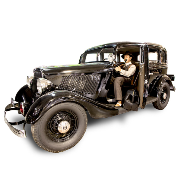 John Dillinger's 1933 Ford V8 - driver's side door open