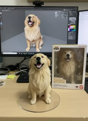 nano banana gives me a 3d model made of my dog so cool v0 hpy3hsp1e1mf1