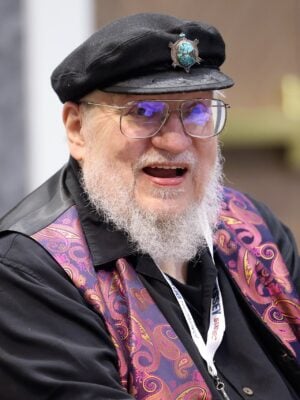 George R. R. Martin in August 2025, speaking with attendees at Bubonicon 56 at the Marriott Albuquerque in Albuquerque, New Mexico.