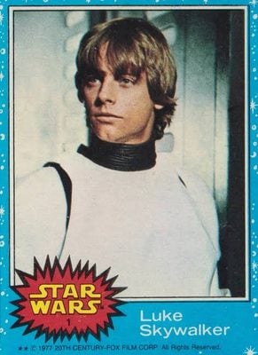 1977 topps star wars luke skywalker trading card
